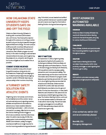 Screenshot of the Oklahoma State University Case Study for Outdoor Mass Notification System