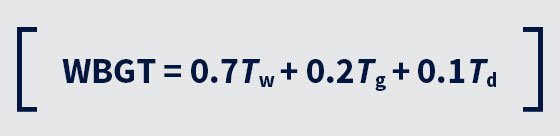 Wet bulb globe temperature (WBGT) calculation formula