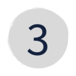 a dark blue "3" in a grey circle