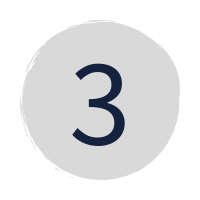 a dark blue "3" in a grey circle