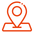 red icon of a real-time weather map with a large location pin in it