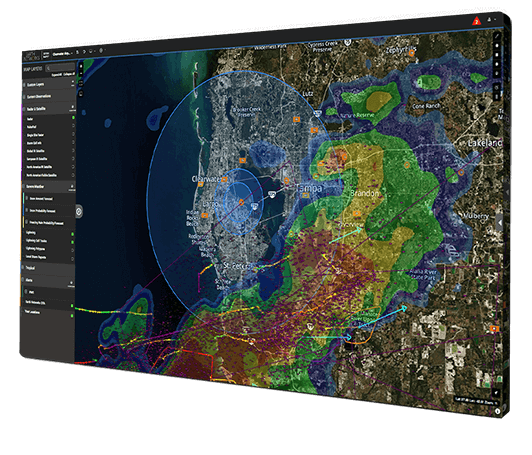 Image of Sferic Maps real-time weather map with weather detection alerts on display