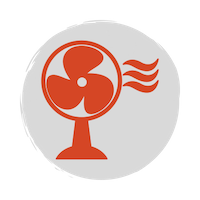 Red fan icon