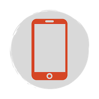 Red mobile phone icon