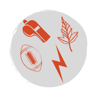 A red icon representing a custom policy spreadsheet with a football, leaf, lightning bolt, and whistle