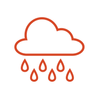 Red raincloud icon