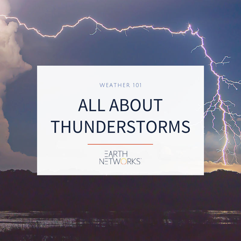 Weather 101 All About thunderstorms, thundercloud with lightning in the background
