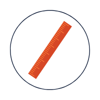 red ruler icon in dark blue circle