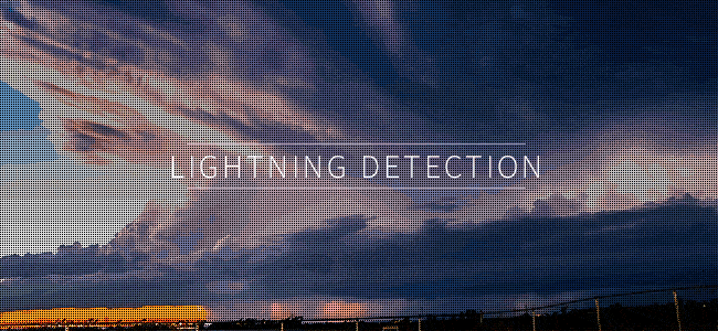 Lightning detection animated GIF with rolling clouds and lightning flahses