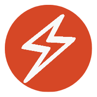 Animation of a white lightning strike inside a red circle