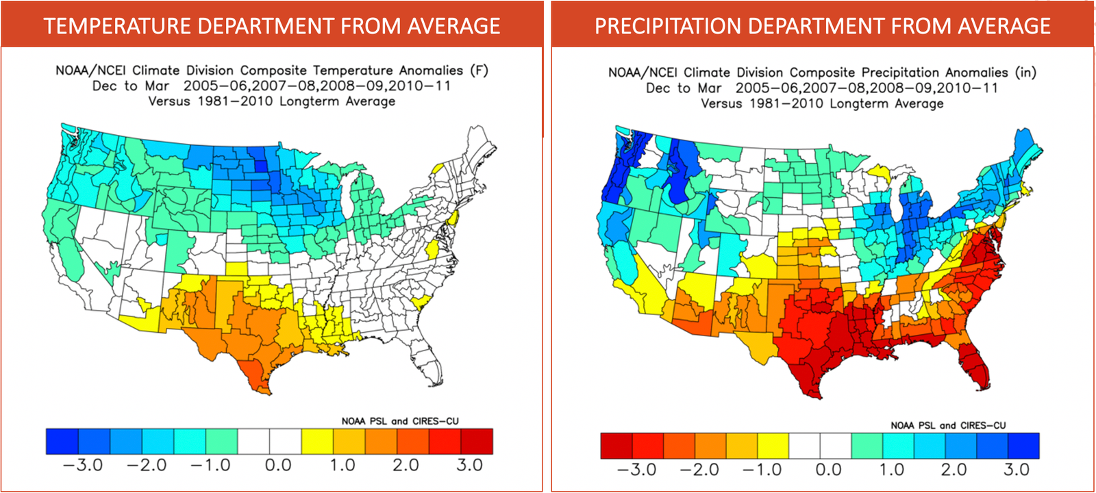 Analog years for la nina winter