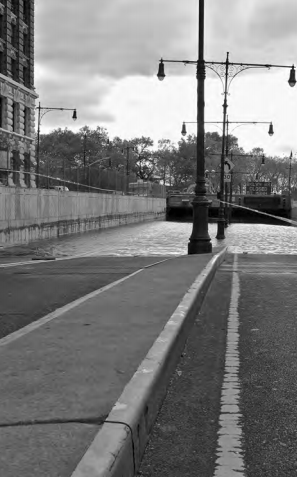 Flooded roadway after a hurricane