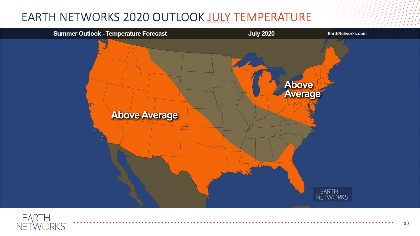 2020 Summer Outlook Temperatures for july 