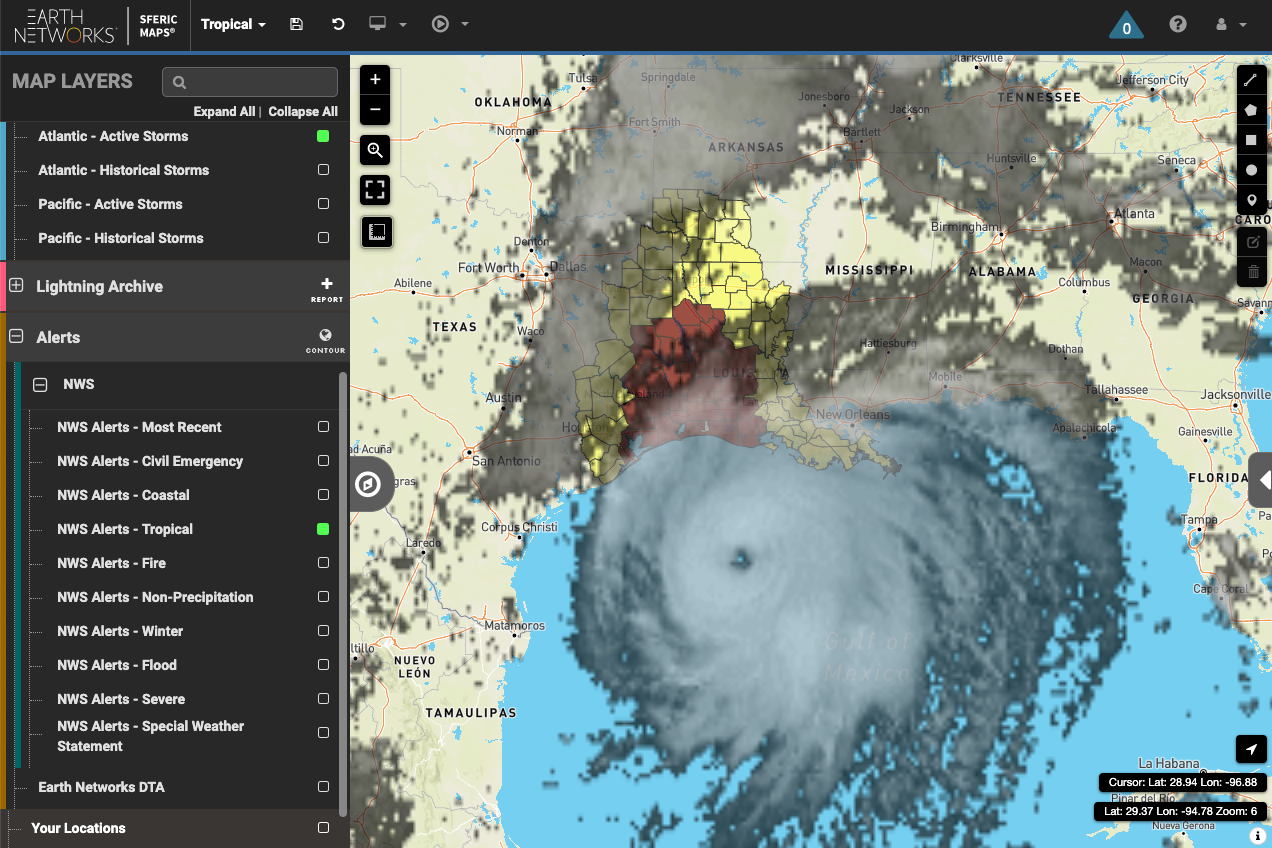 Hurricane Laura satellite image