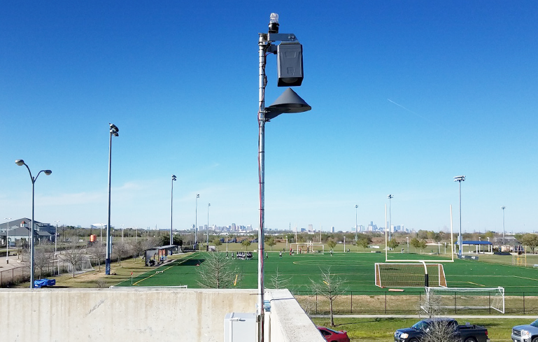 An Earth Networks school weather station measuring WBGT at a football field 