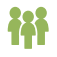 A green icon of three people 