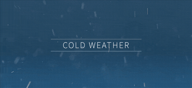 Cold weather gif with snow falling in the background